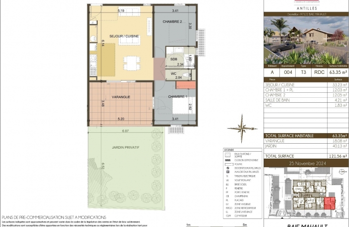 Appartement 3 pièces soigné - avec jardin privatif