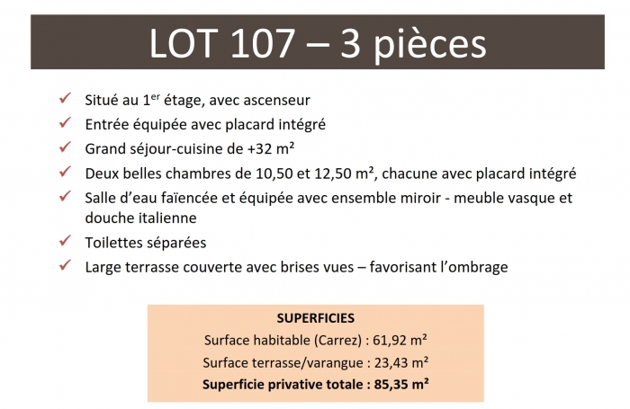 Bel appartement 3 pièces neuf - Adresse recherchée