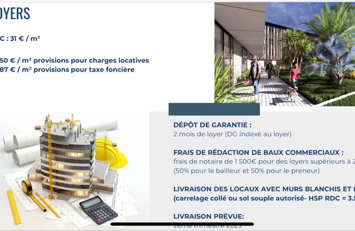 LOCAL COMMERCIAL DE 80 m2 AU RDC EMPLACEMENT PREMIUM ZAC DE DOTHEMARE IMMEUBLE VEGA