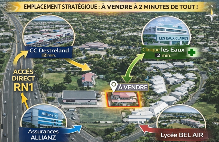 Maison &agrave; vendre Baie-Mahault Guadeloupe 304 m2 usage professionnel ou mixte