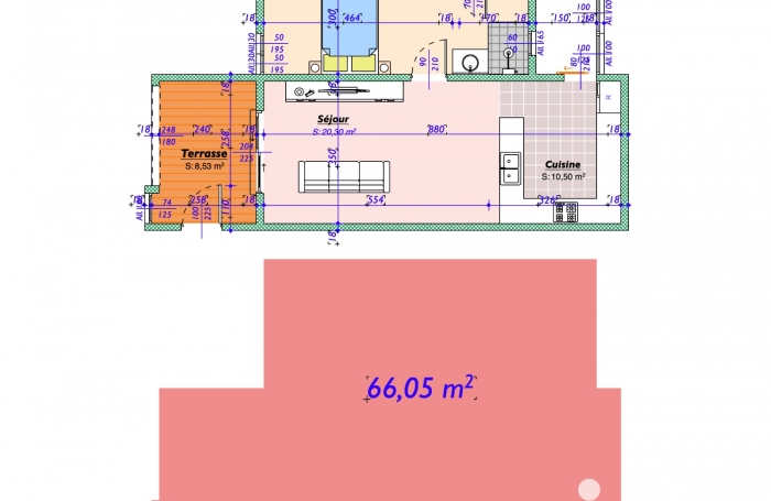 Vente Appartement 57m&sup2; 2 pièces Sainte Rose