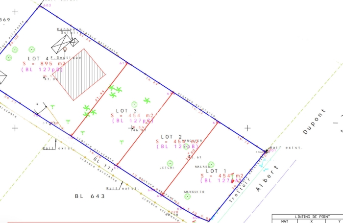 Vente Terrain 454m&sup2; Baie Mahault
