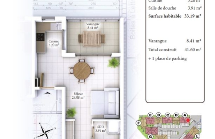 Vente Appartement 33.19m&sup2; 1 pièce Sainte Anne