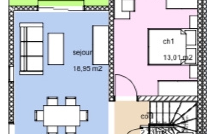 Le Moule , villa T4 de 91.83m2 avec terrasse sur 400m2 de terrain.