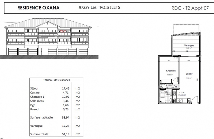 VEFA résidence OXANA F2 avec vue mer