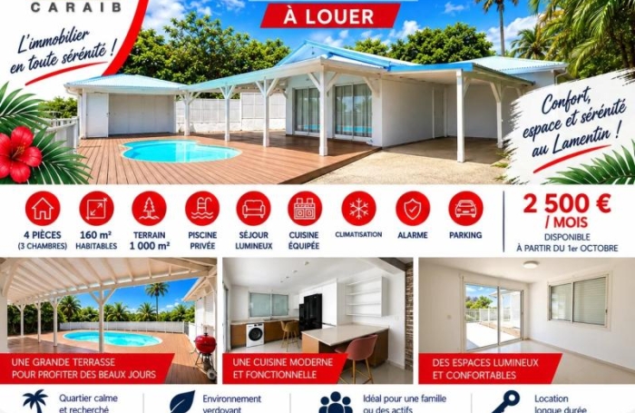 Location Maison 160m&sup2; 4 pièces Le Lamentin
