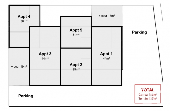 Vente Immeuble 183m&sup2; Saint-Pierre