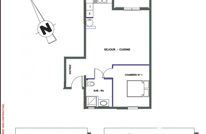 Vente Appartement 61m&sup2; 2 pi&#232;ces Saint Joseph