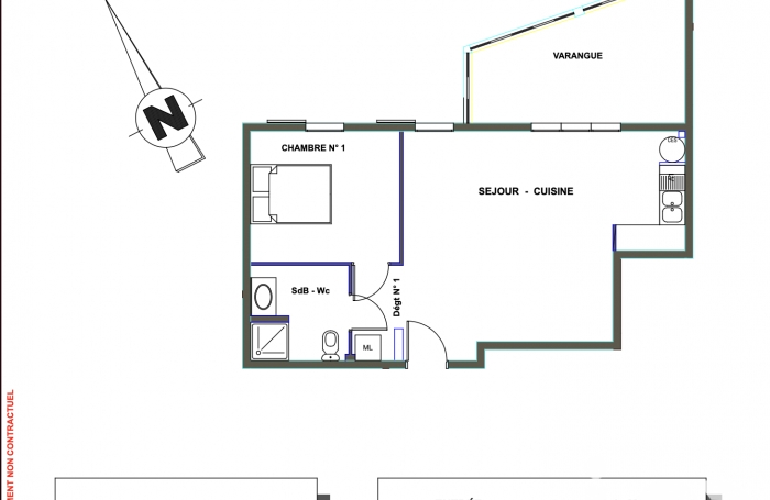 Vente Appartement 61m&sup2; 2 pièces Saint Joseph