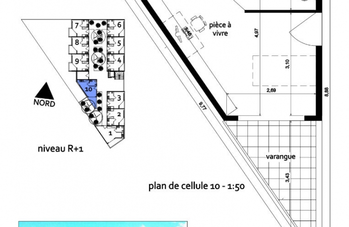 Location Appartement 21.5m&sup2; 1 pi&egrave;ce Le Tampon