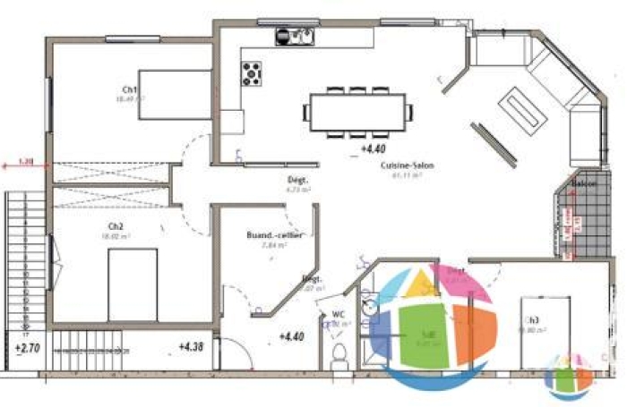 Location Appartement 144m&sup2; 4 pièces Saint Andr&eacute;