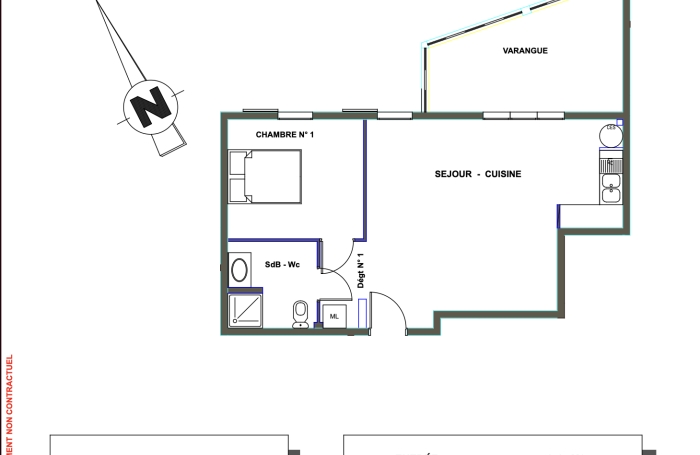 Vente Appartement 63m&sup2; 2 pièces Saint Joseph