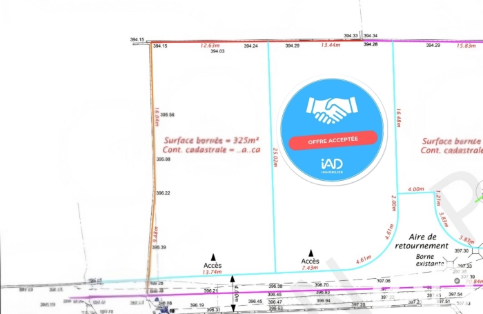 Vente Terrain 325m&sup2; L'Entre Deux