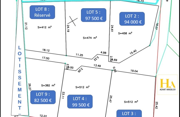 Vente Terrain 474m&sup2; Sainte Rose